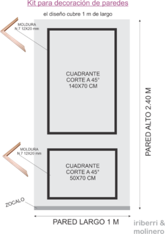 Kit para decoración de paredes - Boiserie - N.3