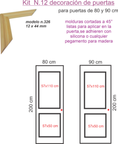 Kit N.12 para puertas de 80 y 90 cm de ancho