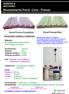 Revestimiento panel cuña Eucaliptus modelo Firenze