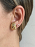 Brinco Ear Hook Detalhado Com Linhas Banhado A Ouro 18K - comprar online