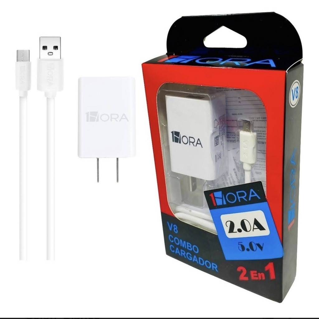 Cargador Celular Rapido 5V 1A Con Cable de Micro USB V8 - ELE-GATE