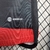 Detalhe da Camisa de Futebol Clube de Regatas do Flamengo I 1 Temporada 23/24 2023 2024 Feminino Feminina de Mulher Vermelho e Preto Adidas do Mengão Fla Versão Modelo Torcedor de Time com Bordado ou Silk Detalhe Branco Novo Manto do Ano do Mais Querido