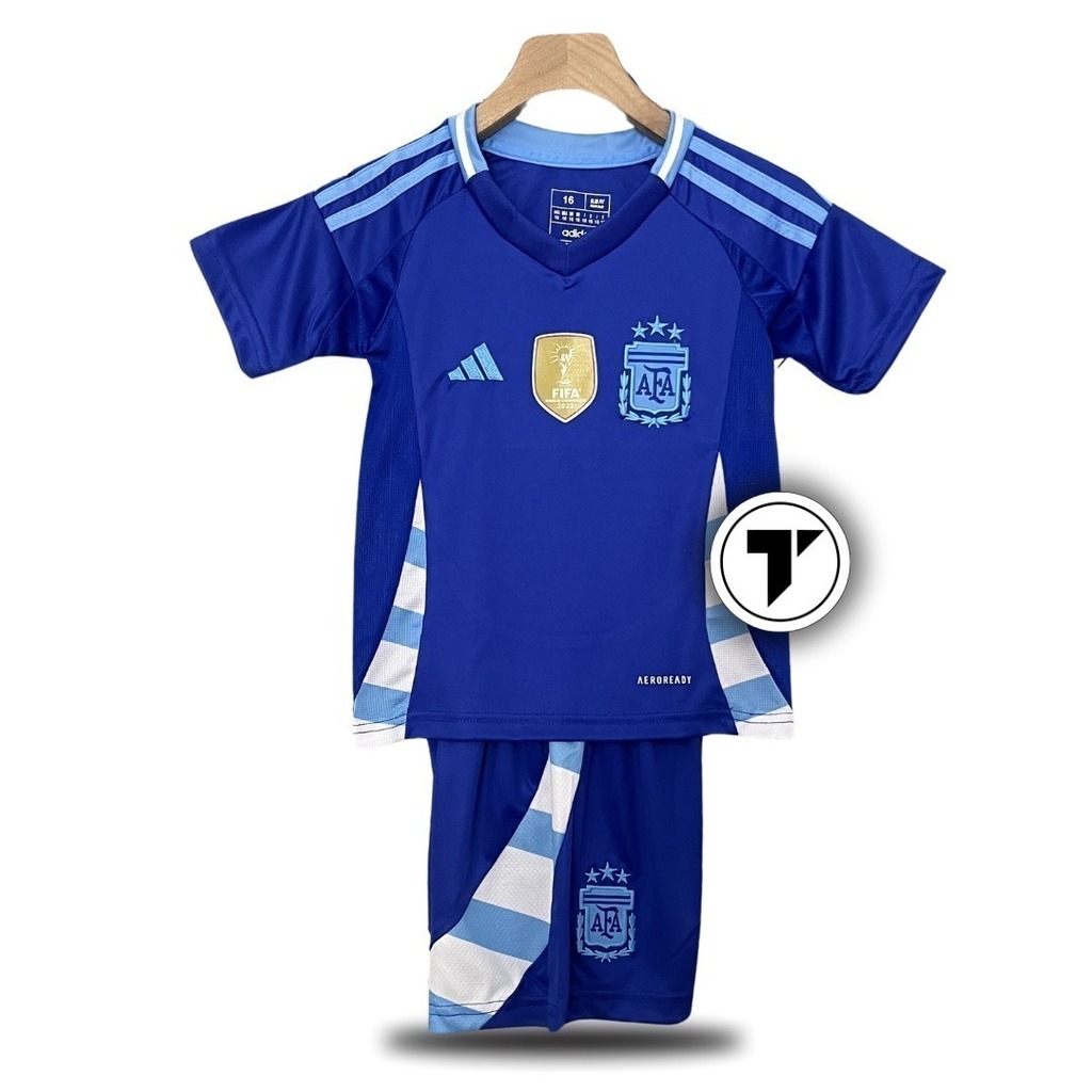 Kit Infantil Argentina Copa América Away 24/25 - Camisa e Short - Adidas -  Azul