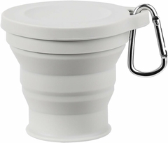 Vaso Termico Mini Taza Silicona Plegable Camping Retractil Beige