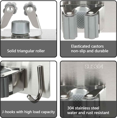 Soporte de Escoba con Gancho Acero Inoxidable - + que util necesario