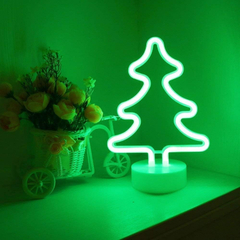 Lampara Led Arbol de Navidad Luz Verde de mesa 26cm