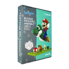 Figura Armable Bloques Mini Mario y Yoshi 29.7cm (3300 Piezas)