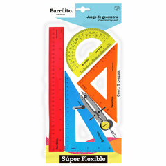 Juego de Geometría escolar super flexible (Barrilito)