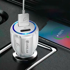 Cargador Auto Encendedor Usb Carga Rápida Qc3.0+ Tipo C - comprar en línea