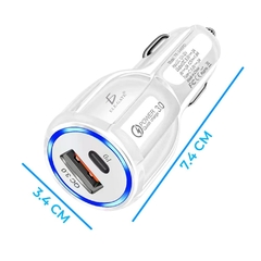 Imagen de Cargador Auto Encendedor Usb Carga Rápida Qc3.0+ Tipo C