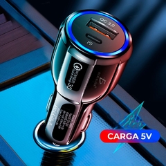 Cargador Auto Encendedor Usb Carga Rápida Qc3.0+ Tipo C - tienda en línea