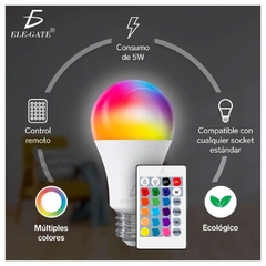 Foco Led RGB Con Control Remoto 5W