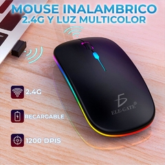 Imagen de Raton Mouse Inalambrico Recargable Rgb