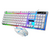 Teclado gamer RGB com mouse gamer branco