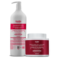 Hidratação Cabelos Colorido Kit Caviar Rubi com Shampoo Lavatório