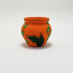 Vaso Cerâmica – Pintura Orgânica Folhas