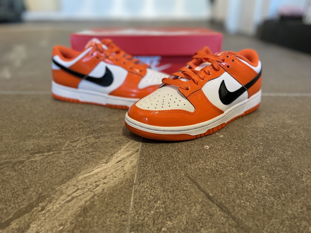 Nike Dunk Low White Orange Patent