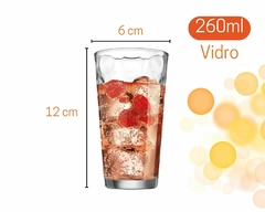 Kit 6 Copos Vidro Grosso Detalhado Long Drink 260ml Luxo - comprar online