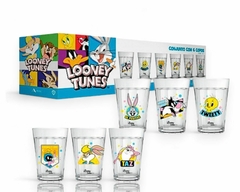 6 Copos Americano Vidro Looney Tunes C/ Caixa