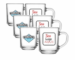 6 Xícaras 255ml Personalizada Alça Caneca Café Chá Brindes