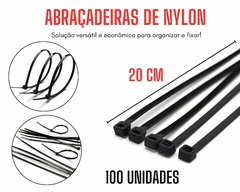 Kit 100 Un. Abraçadeira De Nylon Preto - loja online