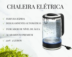 Chaleira Elétrica 2L Vidro Borossilicato 127V/220V - Oro Comércio