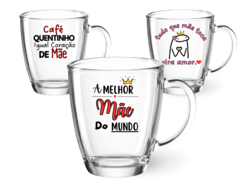 1 Caneca 350ml Dia Das Mães Vidro Personalizada