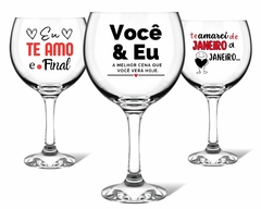 1 Taça Gin 630ml Dia Dos Namorados Vidro Personalizada