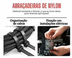 Kit 500 Un. Abraçadeira De Nylon Preto na internet