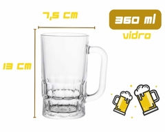 Kit Com 2 Canecas De Chopp Cerveja De Vidro 360ml na internet