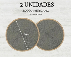 Kit 2 Jogos Americanos De Tecido c/Borda Fibra Natural 34cm na internet