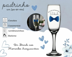 1 Taça Vidro 210ml Padrinho Madrinha Lembrancinha Presente Decorado Casamento Batizado Consagração - Oro Comércio