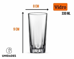 Jogo 6 Copos De Vidro 330ml Transparente na internet