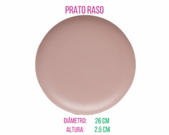 Kit com 4 Pratos de Ceramica Raso Colorido - comprar online