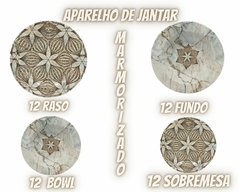 Aparelho de Jantar 48 Peças Porcelana Marmorizado na internet