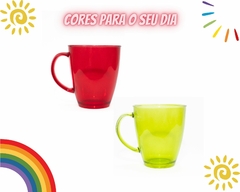 Kit de 6 Canecas de Vidro Colorida de 350ml - Oro Comércio