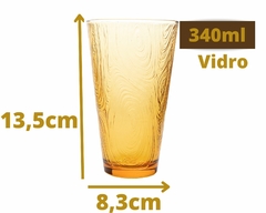 Conjunto com 12 Copos Amarelo de Vidro 340ml na internet