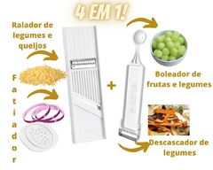 Kit 4 em 1 Descascador e Cortador Para Legumes e Frutas - comprar online