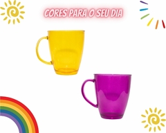 Kit de 6 Canecas de Vidro Colorida de 350ml - loja online