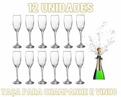 Imagem do Kit com 12 Taças de Champanhe de 190ml Com Filete de Ouro