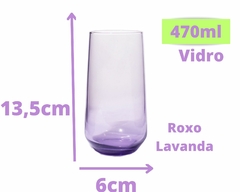 Kit com 6 Copos de Vidro Roxo de 470ml na internet