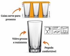 Jogo 6 Copos De Vidro 330ml Transparente - Oro Comércio