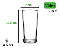 Jogo De 3 Copos 300ml Vidro Transparente na internet