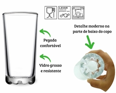 Jogo De 3 Copos 300ml Vidro Transparente - comprar online