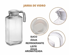 Jarra de Vidro com Tampa Grande 1,8L Porta de Geladeira - Oro Comércio