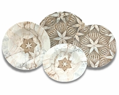 Aparelho de Jantar 48 Peças Porcelana Marmorizado