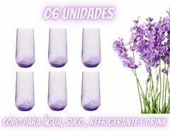 Imagem do Kit com 6 Copos de Vidro Roxo de 470ml