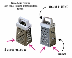 Kit 10 Mini Ralador Inox Manual 4 Faces