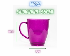 Kit de 6 Canecas de Vidro Colorida de 350ml - comprar online