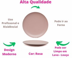 Kit com 4 Pratos de Ceramica Raso Colorido na internet